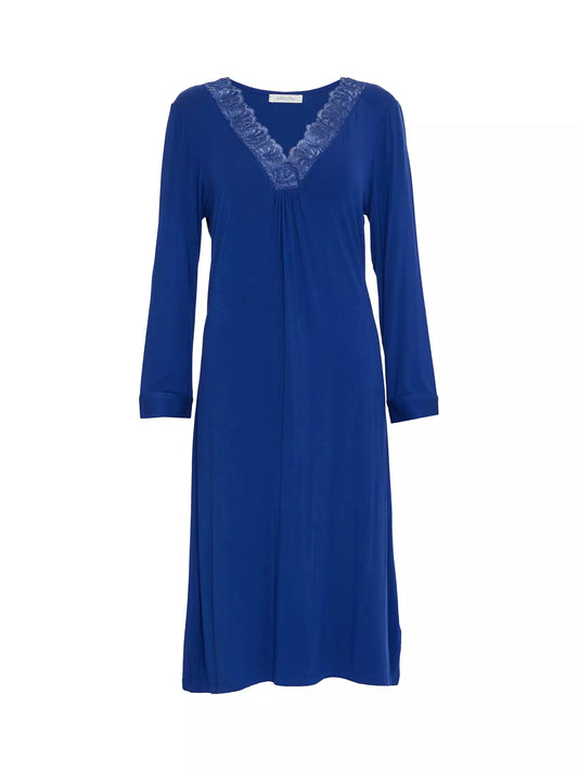 Nora Rose Cecila Navy Long Sleeve Knit Nightgown 1906