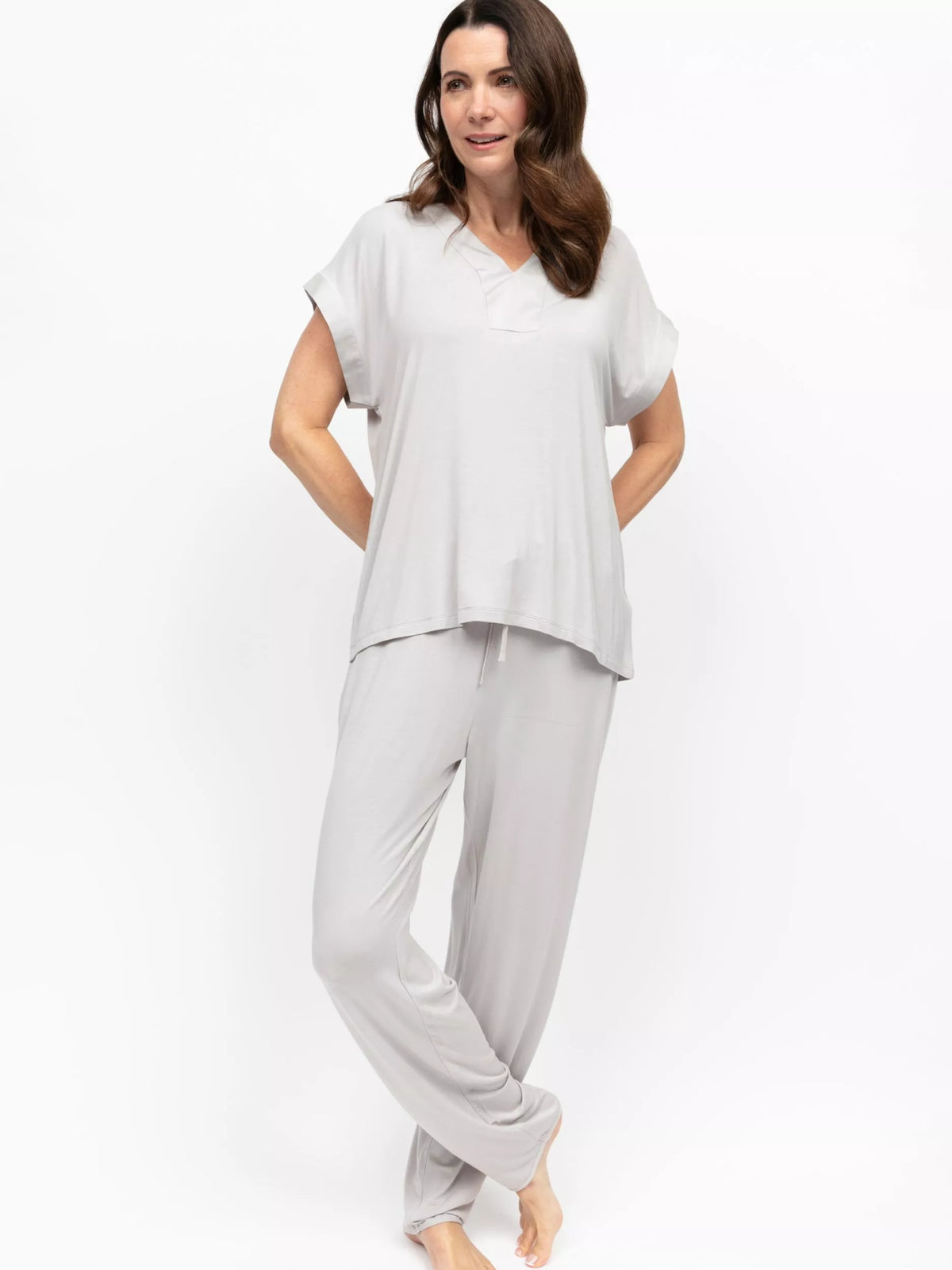 Nora Rose Willow Grey Modal Pyjama Set 2408
