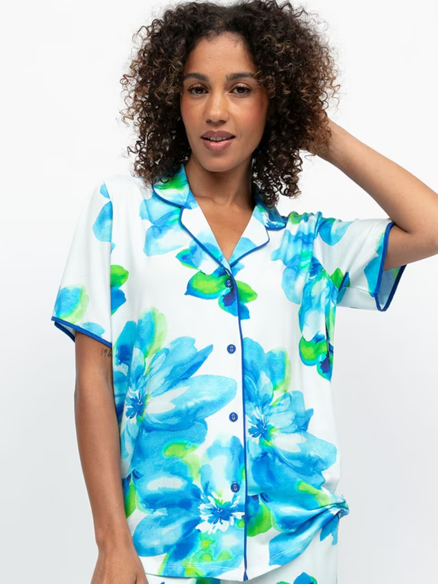 Ashley Blue Floral Printed Pyjama Top 5375