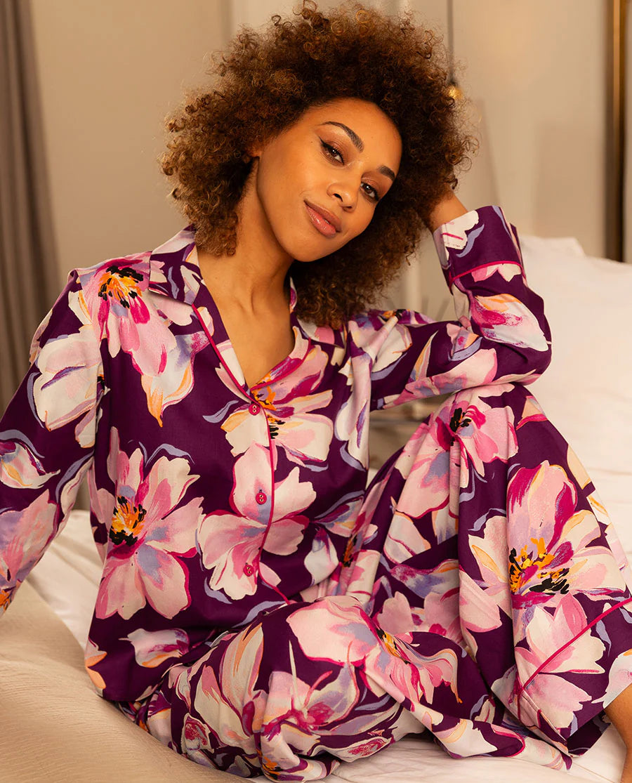 Hazel Dark Purple Print Pj Set 0483/0484