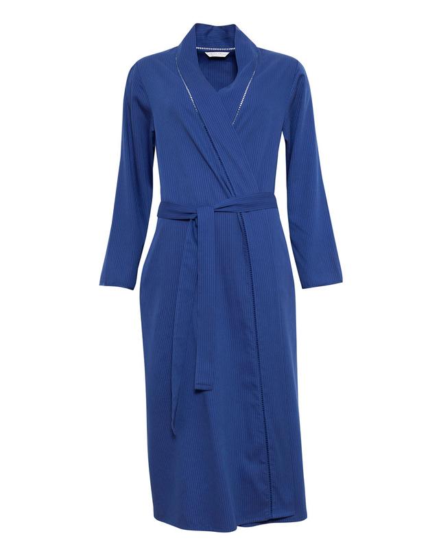 Nora Rose Evelyn woven Navy Long Robe 1264