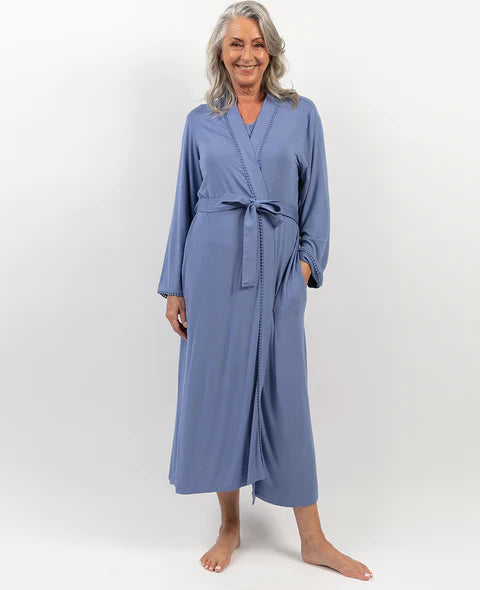 Nora Rose Delilah Cornflower Knit Long Robe