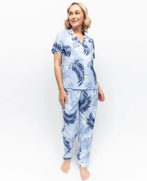 Nora Rose Selena Blue Leaf Pyjama Set 1914
