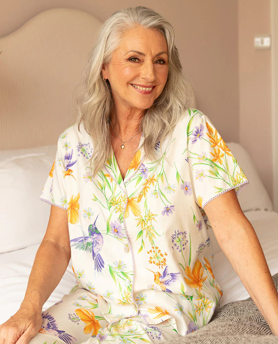 Nora Rose Lorelei Cream Hummingbird Pjyama Set 1921
