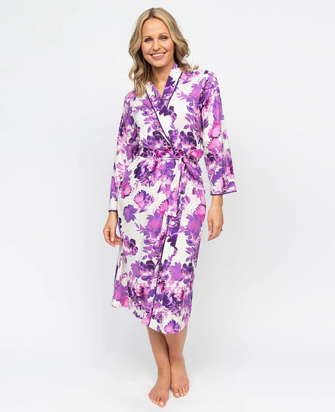Nora Rose Elise Cream Floral Printed Robe 2097