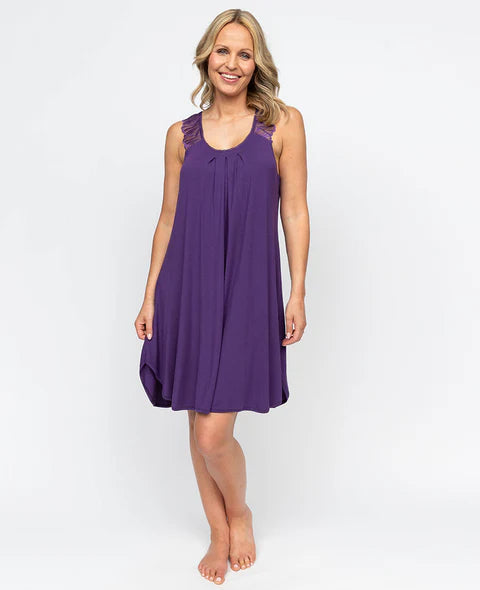 Nora Rose Elise Purple Knit Swing Nightdress 2100