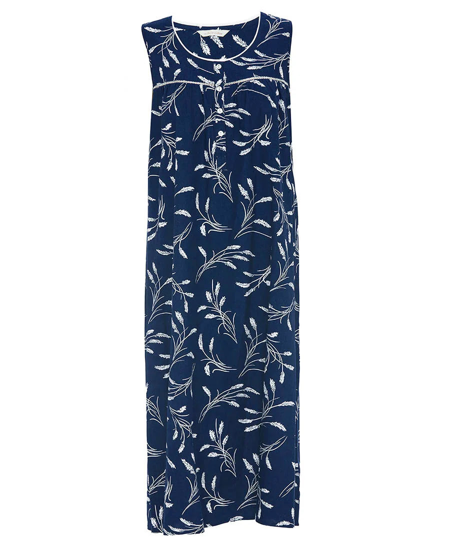 Nora Rose Louisa Navy Wheatshef Nightdress 2107
