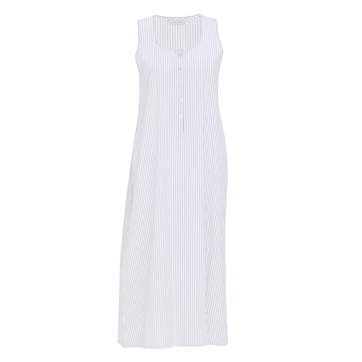 Nora Rose Willow Grey Seersucker Stripe Nightdress 2361