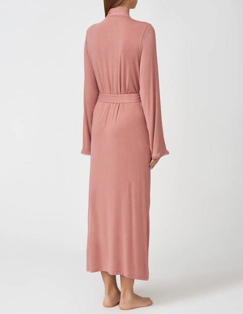 Nora Rose Audrey Blush Knit Long Robe 1553