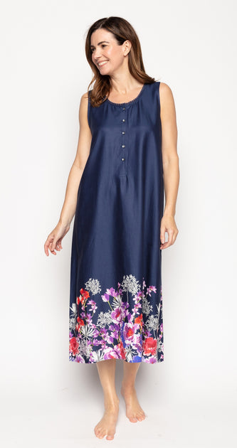 Nora Rose Navy Long Nightdress 1697