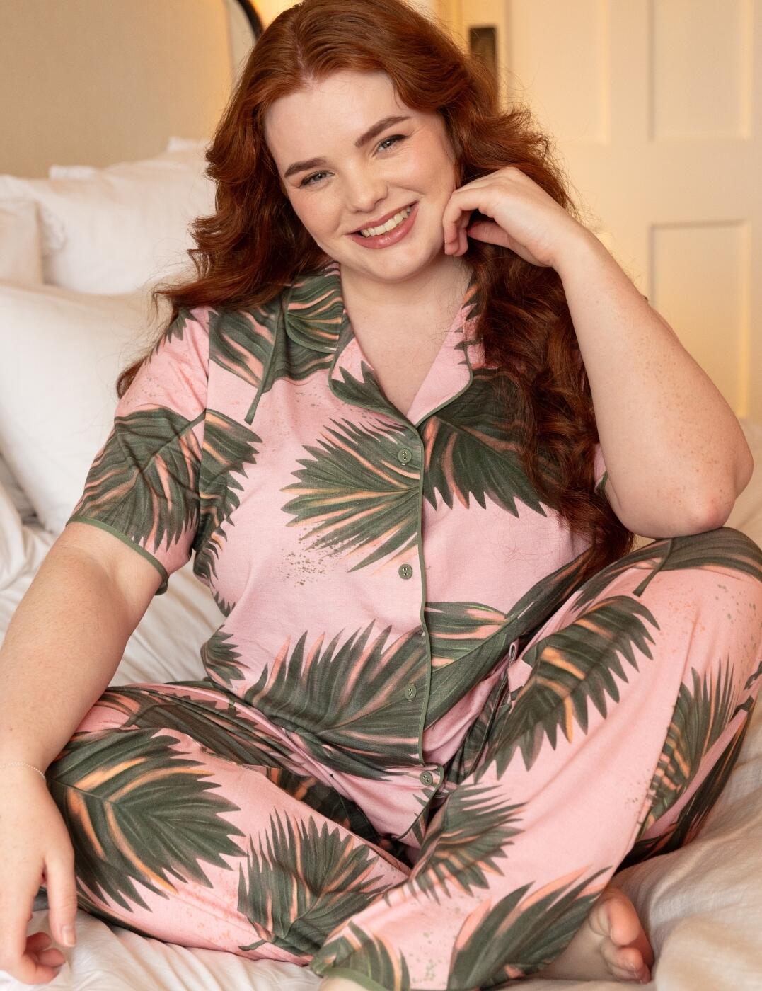Lea Salmon Pink Knit Printed PJ Set 0693/0694