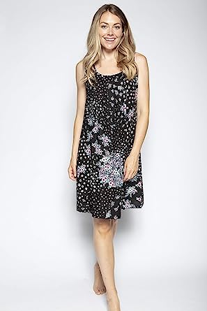 Hannah Black Ditsy Floral Chemise 4732