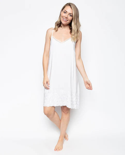 Rose/Sasha Eyelet Trim Short Nightgown 9146