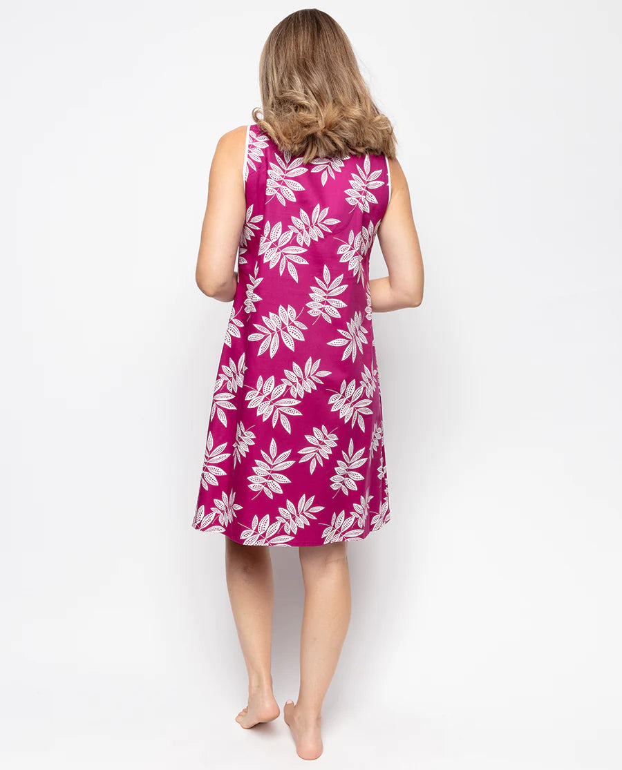 Emmi Berry Leaf Print Chemise 9656