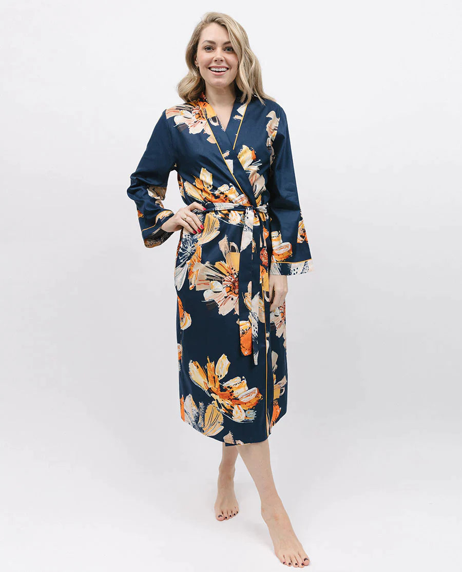 Cosmo Navy Floral Robe 9800