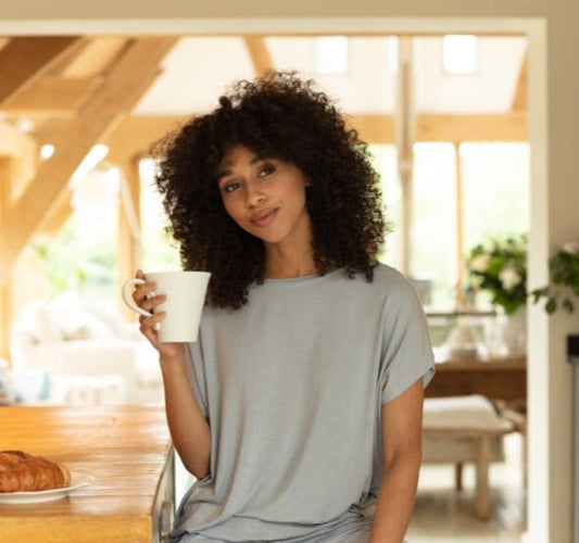 Carly Light Grey Knit Pyjama Set 9140