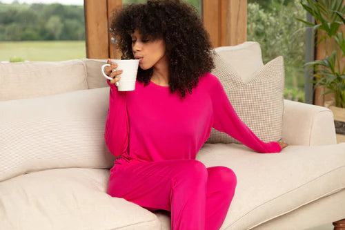 Carrie Pink Knit Slouch Top #9061