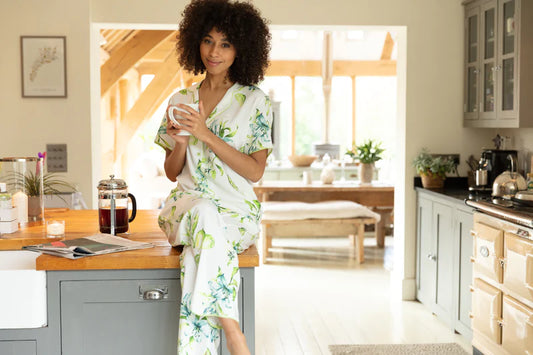 Gina Lime Print Pyjama Top