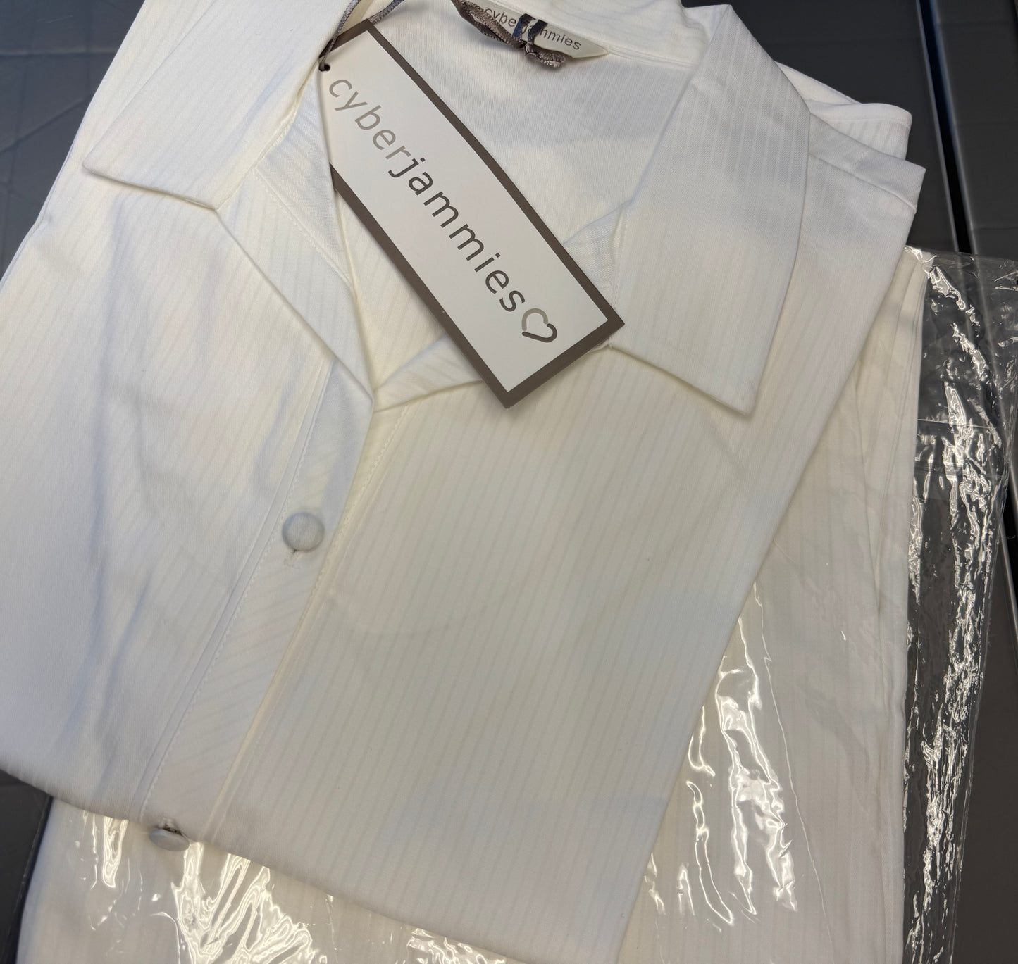 Georgia White Satin Stripe Pyjama Set 3722/3723