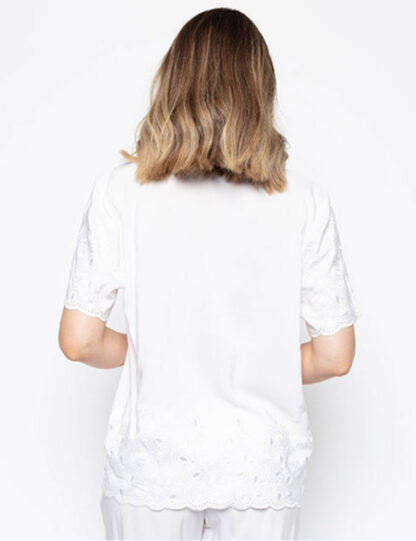 Rose White Eyelet Pyjama Set 9142/9143