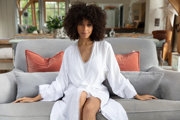 Rose Eyelet Short Robe 9147