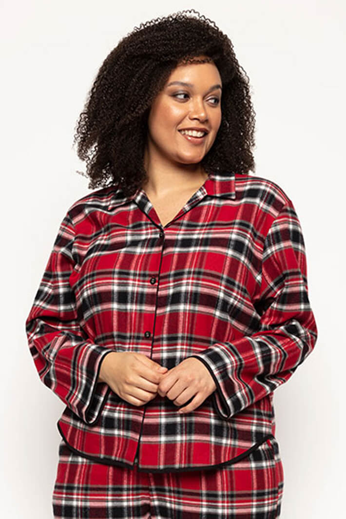 Red check pyjamas womens sale