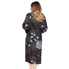 Hannah Black Ditsy Floral Robe 4733