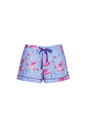 Zoey Blue Flamingo Shorts 0184