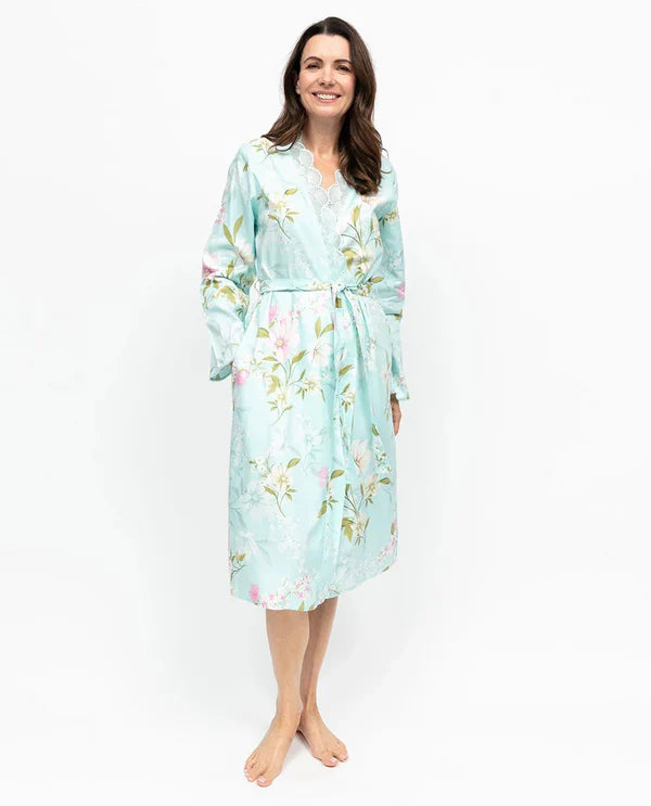 Nora Rose Juliette Mint Floral Midi Robe 2382 SS26