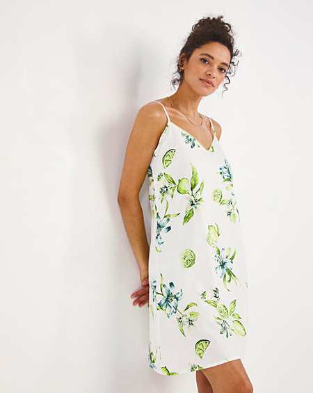 Gina Lime Print Short Nightgown 9153
