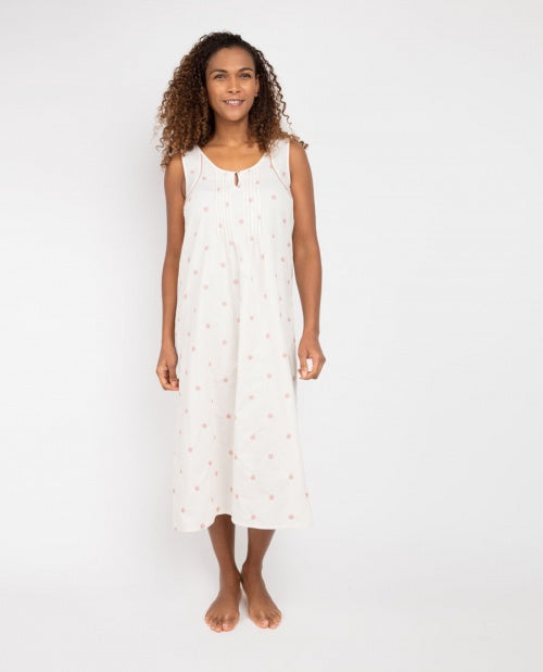 Nora Rose Audrey Long Cream Nightgown  #1555 100% cotton