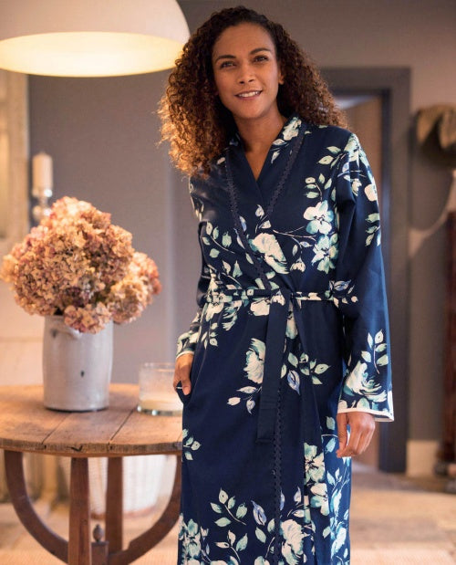 Nora Rose Judy Floral Long Robe #1571