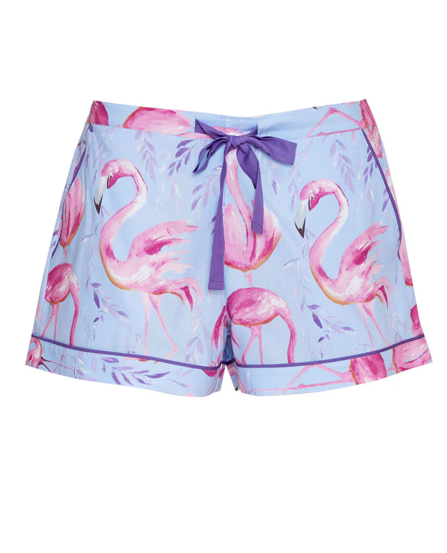 Zoey Blue Flamingo Shorts 0184