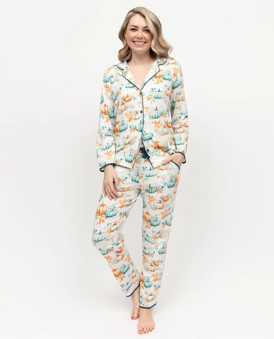 Goldie Pumpkin Print Knit Pyjama Set 0452/0453