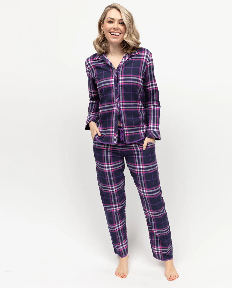 Edie Navy Check Pyjama Set 0465/0466