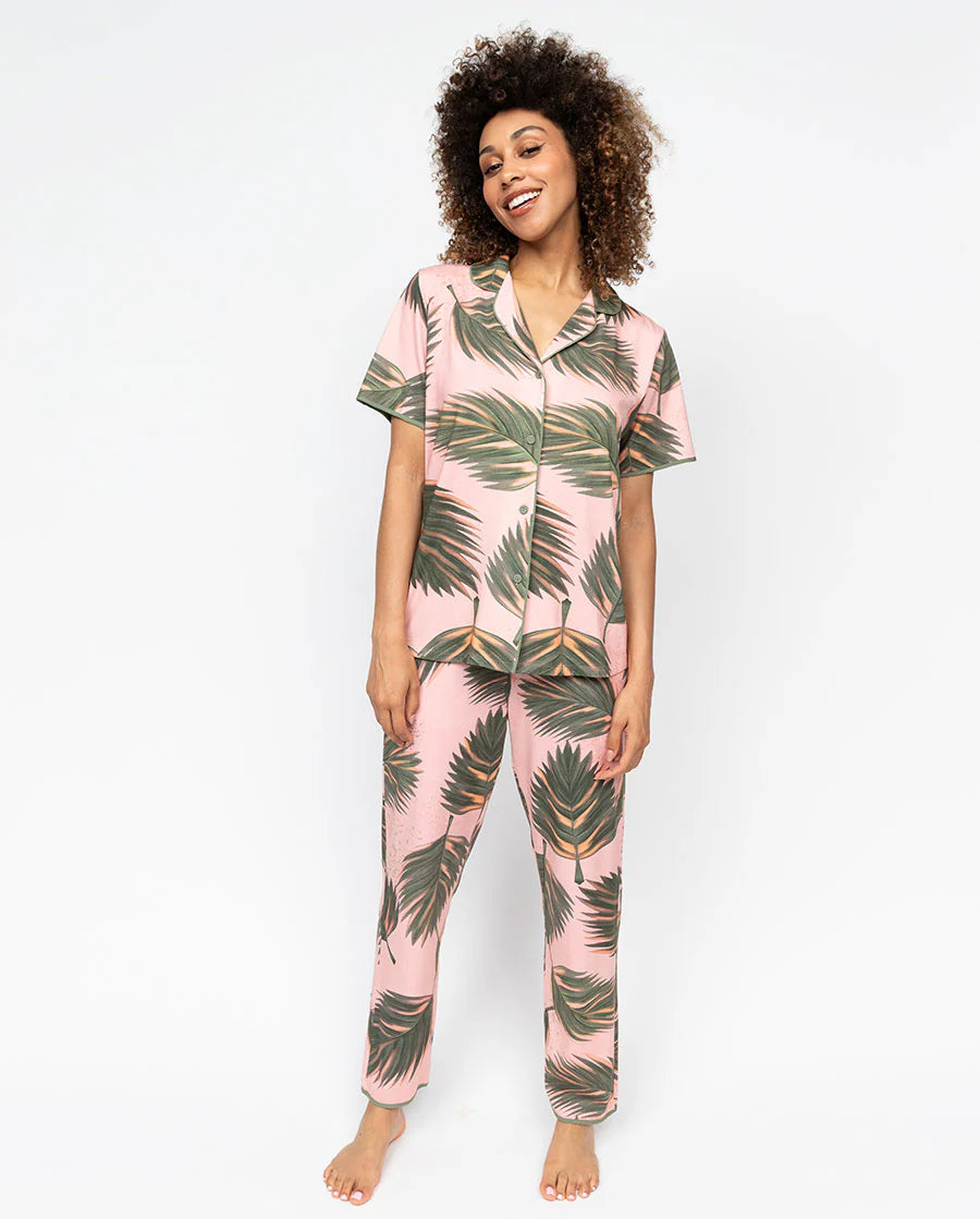 Lea Salmon Pink Knit Printed PJ Set 0693/0694