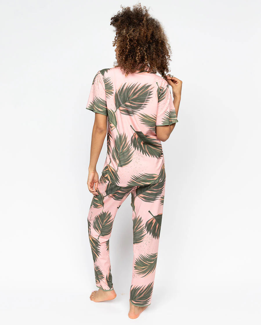 Lea Salmon Pink Knit Printed PJ Set 0693/0694