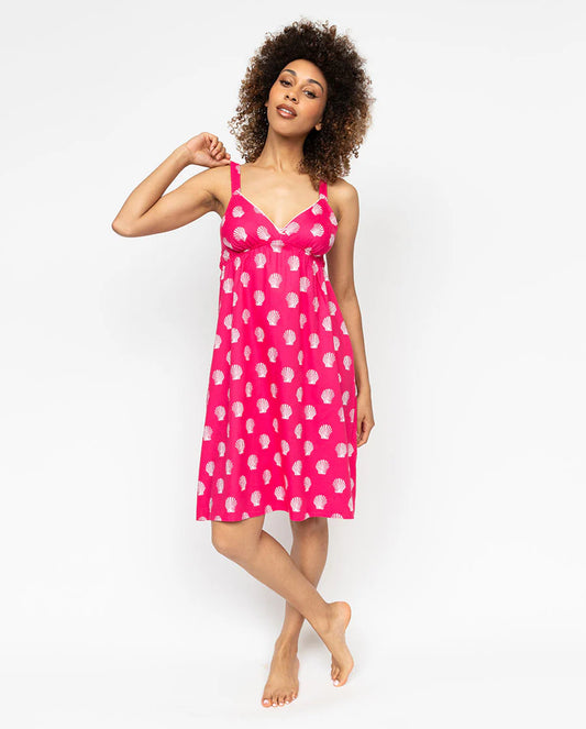 Sofia Shell Print Pink Nightdress 0740