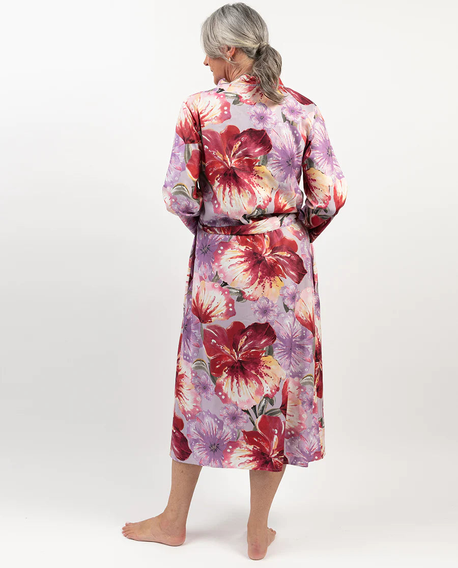 Nora Rose Maeve Lilac Floral Long Robe