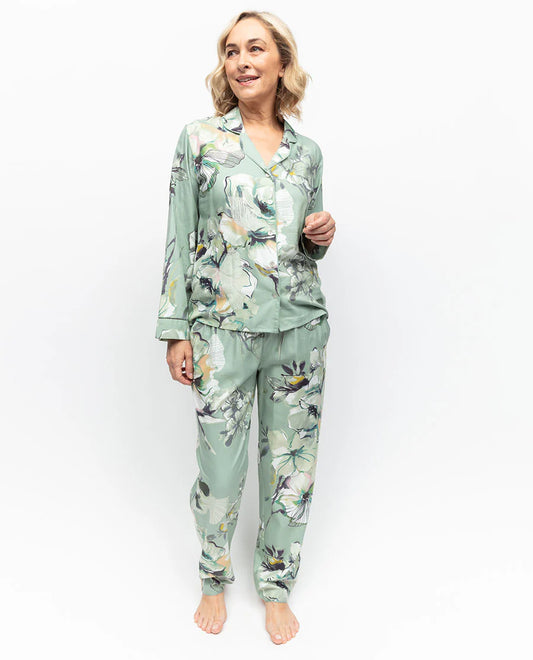 Nora Rose Julia Sage Floral Print Pyjama Set 1908