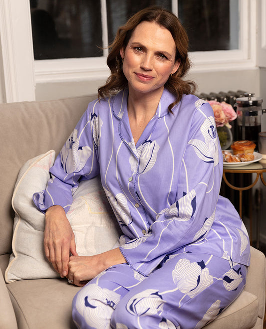 Nora Rose Angelina Lilac Floral Print PJ Set 2207