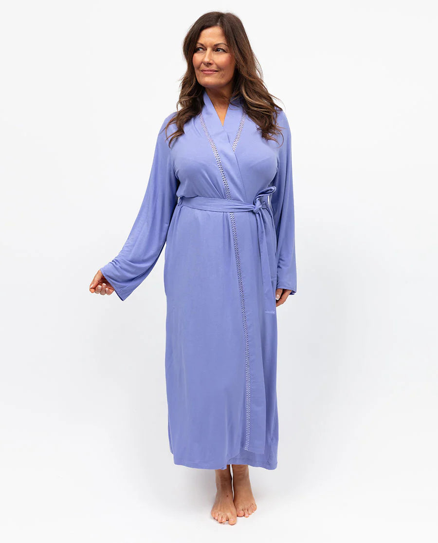 Nora Rose Angelina Lilac Jersey Long Sleeve Robe 2216