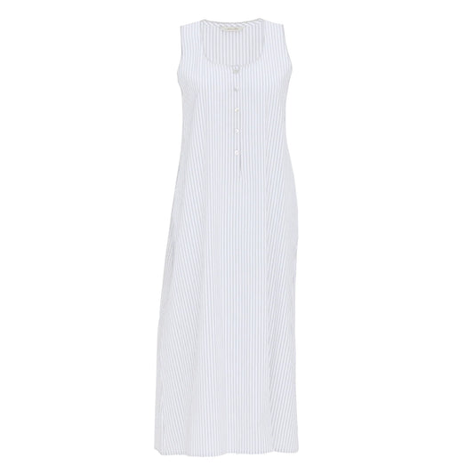 Nora Rose Willow Grey Seersucker Stripe Nightdress 2361
