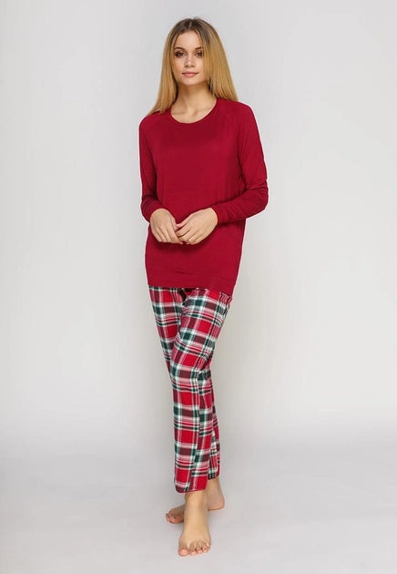 Holly Red Knit Pyjama Top