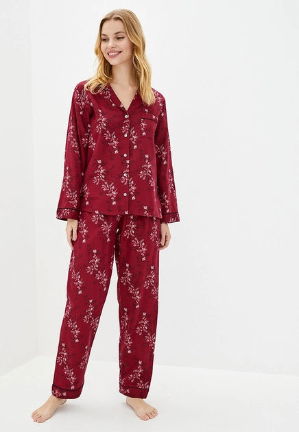 Nora Rose Violet Burgundy Floral PJ Set