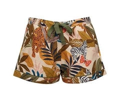 Savannah Olive Green Safari Print Shorty Set