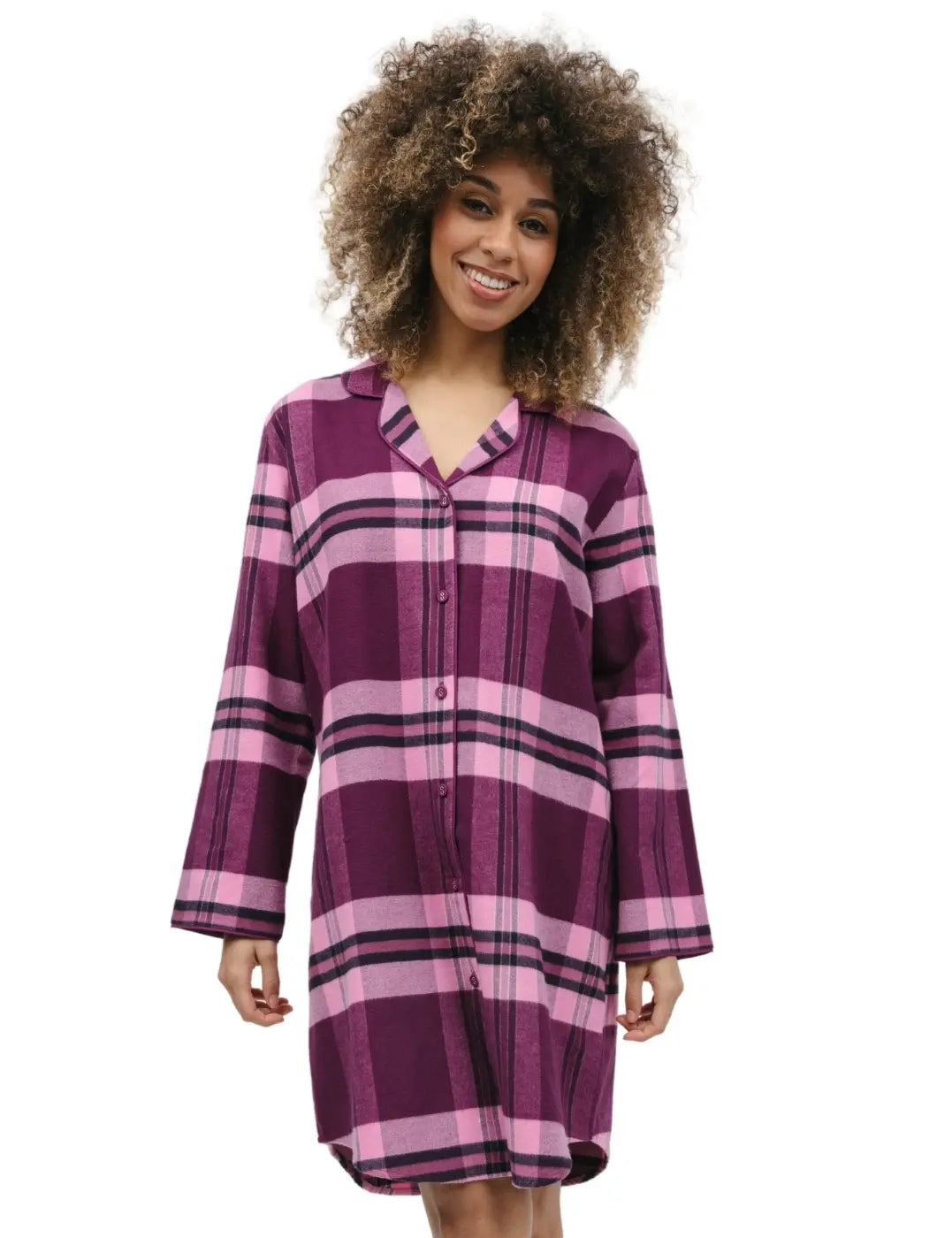 Eve Magenta Plaid Nightshirt 9861