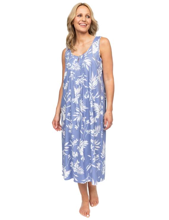 Nora Rose Brooke Blue Bird Print Nightgown 2119