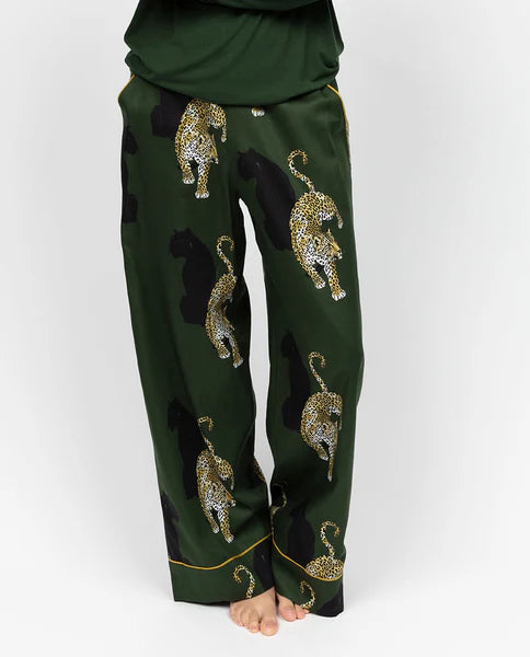 Olive Leopard Print Green PJ Pant 5001