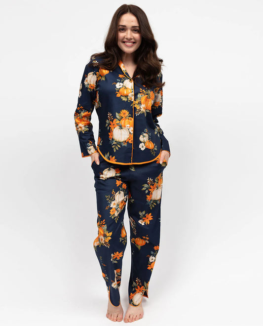 Auburn Pumpkin Print Womens PJ Set 5075/5076